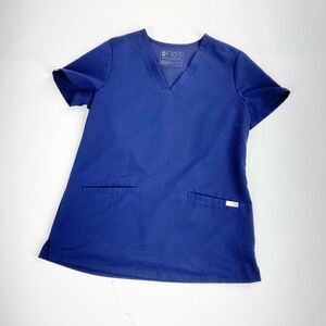 FIGS Casma one pocket blue scrub top XS